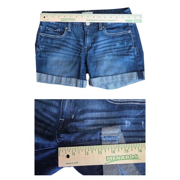 Aeropostale Jean Shorts Cuffed Bermuda Dark Wash Womens Size 5/6 Summer Beachy - Picture 4 of 5